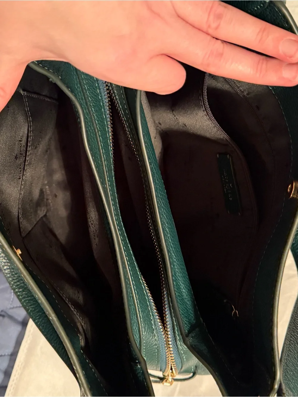 kate spade Teal Green Pebble Leather Shoulder Bag